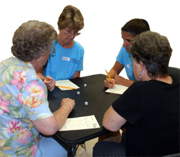 participants play bunco at our 1st annual fundraiser.